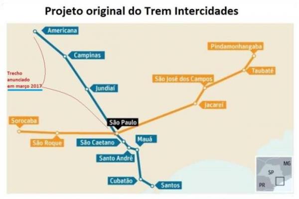 Estudo sobre trem entre SP e interior fica pronto neste mês